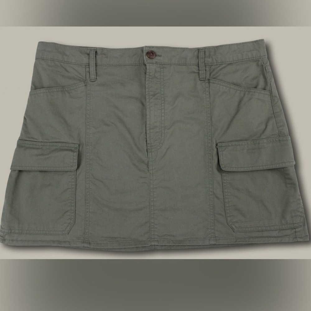 Gap Gorpcore Utilitarian Cargo Mini Skirt 16 Olive Green 6-Pocket Twill Utility